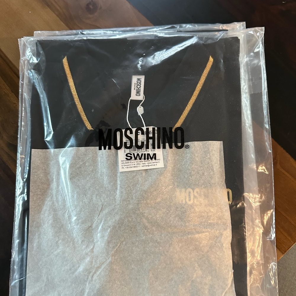 Moschino Black and Gold Polo